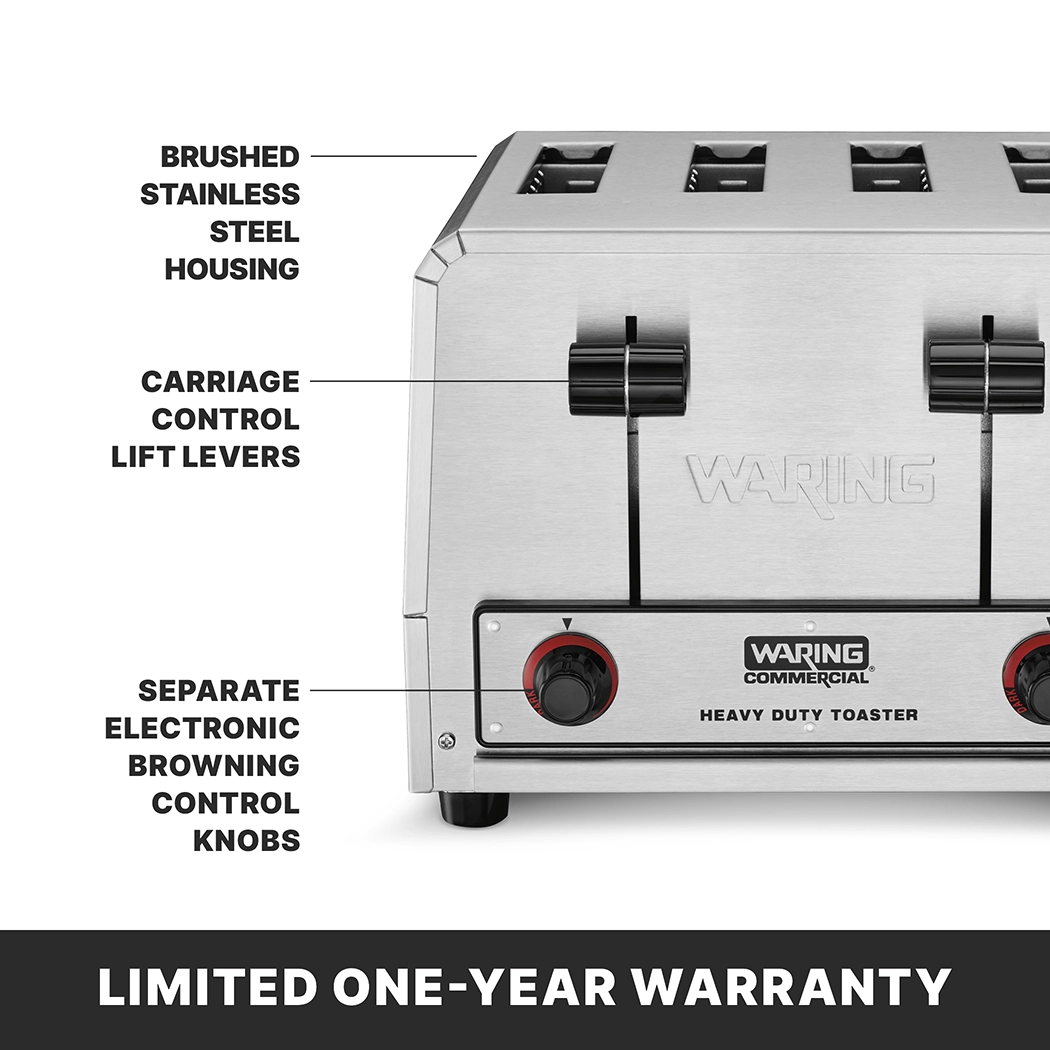 Heavy-Duty 4-Slot Toaster, 2200 Watts